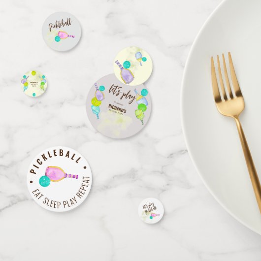 水彩テーマピックルボールスポーツバースデーパーティー コンフェッティ (グループ)