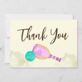 水彩テーマピックルボールスポーツバースデーパーティー サンキューカード