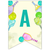 水彩テーマピックルボールスポーツバースデーパーティー バンティングフラッグ (第3の旗)