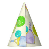 水彩テーマピックルボールスポーツバースデーパーティー パーティーハット (裏面)