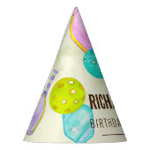水彩テーマピックルボールスポーツバースデーパーティー パーティーハット (左)