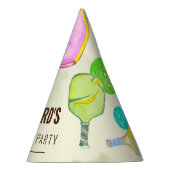 水彩テーマピックルボールスポーツバースデーパーティー パーティーハット (右)