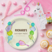 水彩テーマピックルボールスポーツバースデーパーティー ペーパープレート (パーティー)