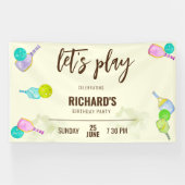 水彩テーマピックルボールスポーツバースデーパーティー 横断幕 (横)