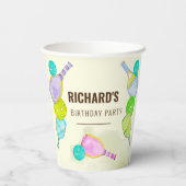 水彩テーマピックルボールスポーツバースデーパーティー 紙コップ (裏面)