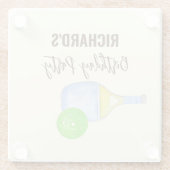 水彩テーマピックルボールライトバースデーパーティー ガラスコースター (裏面)