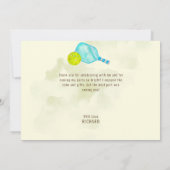 水彩テーマピックルボールライトバースデーパーティー サンキューカード (裏面)