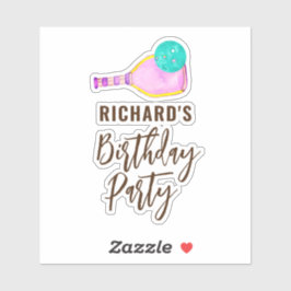 水彩テーマピックルボールライトバースデーパーティー シール