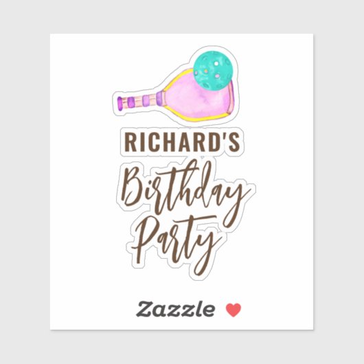 水彩テーマピックルボールライトバースデーパーティー シール (シート)