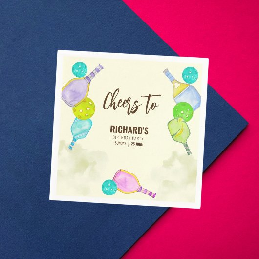 水彩テーマピックルボールライトバースデーパーティー スタンダードカクテルナプキン