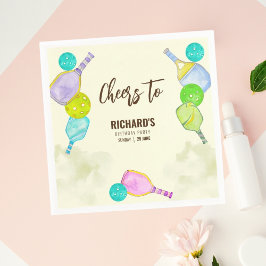 水彩テーマピックルボールライトバースデーパーティー スタンダードカクテルナプキン