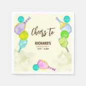 水彩テーマピックルボールライトバースデーパーティー スタンダードカクテルナプキン (正面)