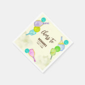 水彩テーマピックルボールライトバースデーパーティー スタンダードカクテルナプキン (角)