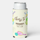 水彩テーマピックルボールライトバースデーパーティー スリム缶クーラー (Seltzer正面)