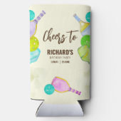 水彩テーマピックルボールライトバースデーパーティー スリム缶クーラー (裏面)