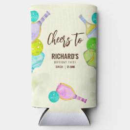 水彩テーマピックルボールライトバースデーパーティー スリム缶クーラー