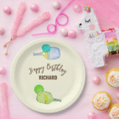 水彩テーマピックルボールライトバースデーパーティー ペーパープレート (パーティー)