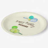 水彩テーマピックルボールライトバースデーパーティー ペーパープレート (アングル)