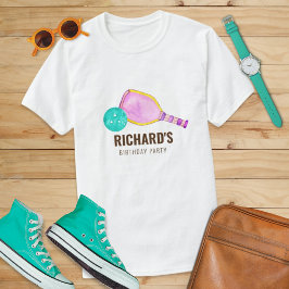 水彩テーマピックルボールライトバースデーパーティー Tシャツ