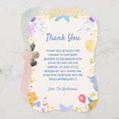 水彩テーマベビーシャワーサンキューカード サンキューカード (正面/裏面)