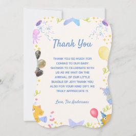 水彩テーマベビーシャワーサンキューカード サンキューカード