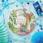 水彩ディアウッドランドグリーンパーティー用品 ペーパープレート (パーティー)