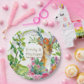 水彩ディアウッドランドグリーンパーティー用品 ペーパープレート (パーティー)