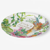 水彩ディアウッドランドグリーンパーティー用品 ペーパープレート (アングル)