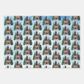 水彩ディアクリスマス ラッピングペーパーシート (正面2)