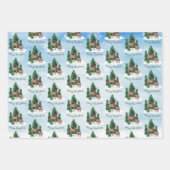 水彩ディアクリスマス ラッピングペーパーシート (正面)