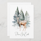水彩ディアフォレストクリスマス シーズンカード (正面/裏面)