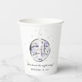 水彩ディスコボール誕生日パーティー 紙コップ (正面)