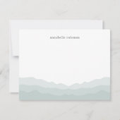 水彩ディップ染料セージ緑グラデーションエレガント ノートカード (正面)