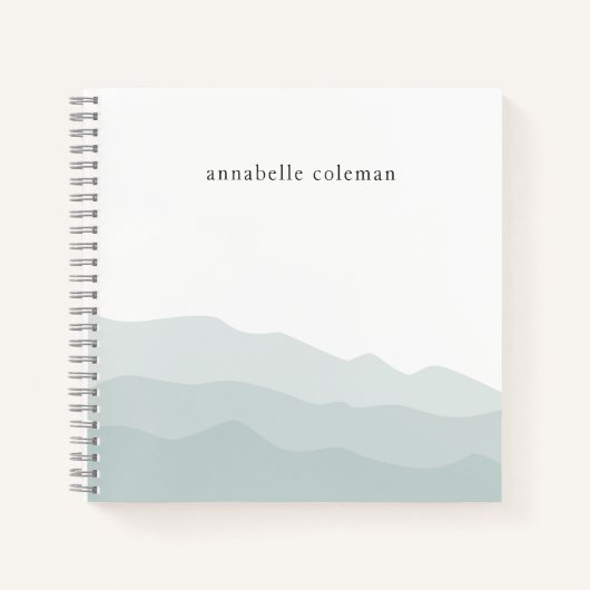 水彩ディップ染料セージ緑グラデーションエレガント ノートブック (正面)