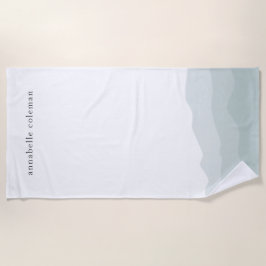 水彩ディップ染料セージ緑グラデーションエレガント ビーチタオル