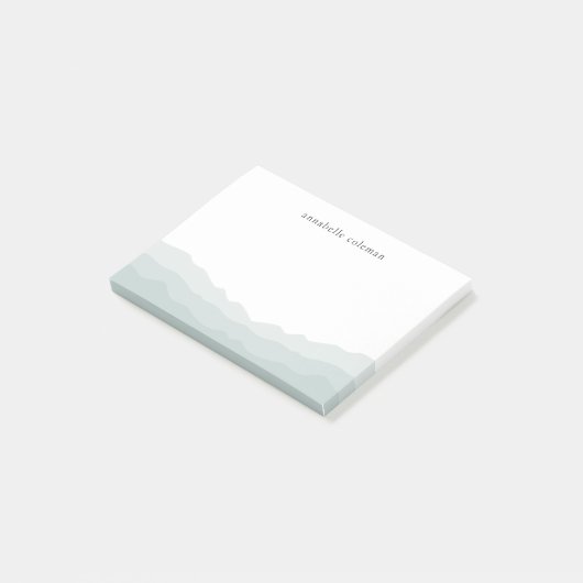 水彩ディップ染料セージ緑グラデーションエレガント ポストイット (アングル)