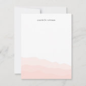 水彩ディップ染料赤面ピンクフェミニングラデーション ノートカード (正面)