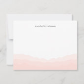 水彩ディップ染料赤面ピンクフェミニングラデーション ノートカード (正面)