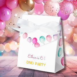 水彩ディノパーティー子供の誕生日 フェイバーボックス