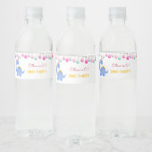 水彩ディノパーティー子供の誕生日 ペットボトルラベル (ボトル)