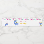 水彩ディノパーティー子供の誕生日 ペットボトルラベル (シングルラベル)