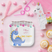 水彩ディノパーティー子供の誕生日 ペーパープレート (パーティー)