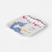 水彩ディノパーティー子供の誕生日 ペーパープレート (傾斜あり)