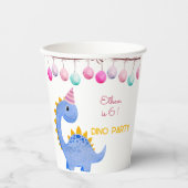水彩ディノパーティー子供の誕生日 紙コップ (正面)