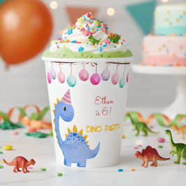 水彩ディノパーティー子供の誕生日 紙コップ