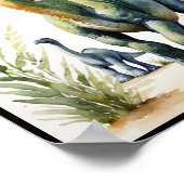 水彩ディプロドクス恐竜ワラール ポスター (角)