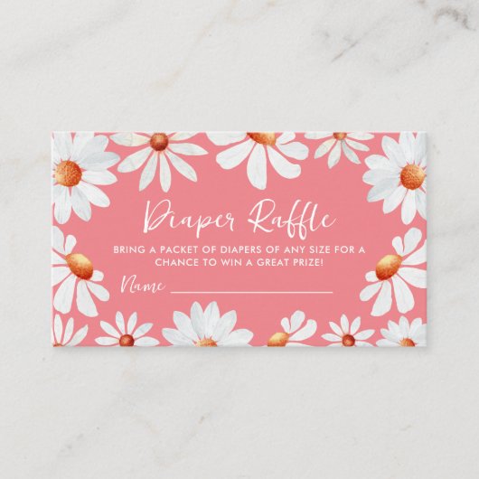 水彩デイジーおむつラッフル エンクロージャーカード (正面)