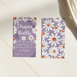 水彩デイジーと蝶おむつラッフル エンクロージャーカード