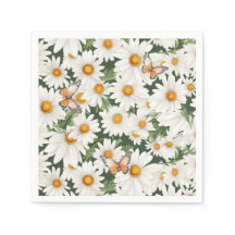 水彩デイジーと蝶