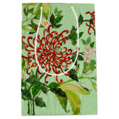 水彩デイジーと蝶v2 ミディアムペーパーバッグ (正面)